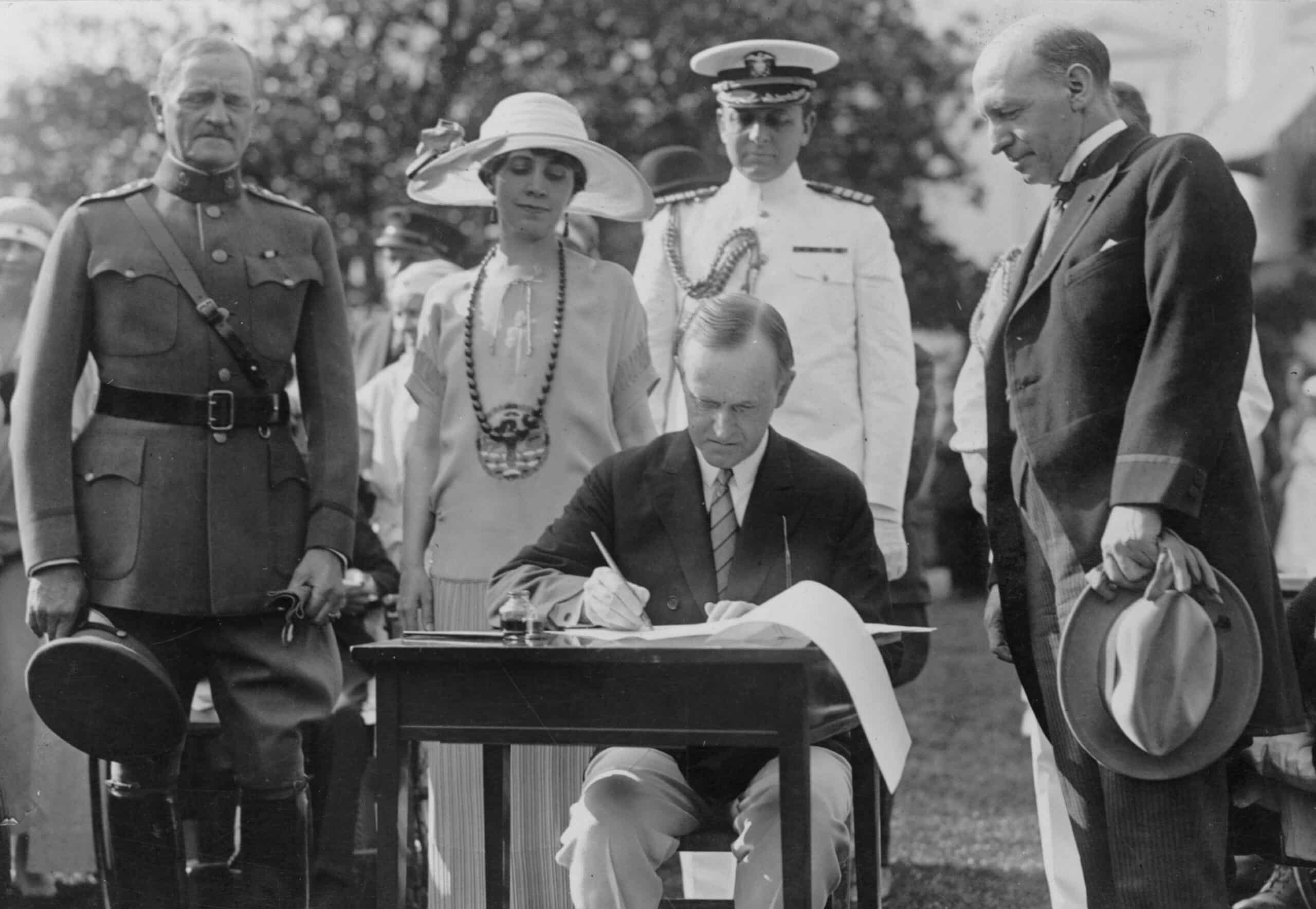 President Calvin Coolidge Signing Immigration Act
